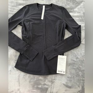 Lululemon ventilated mesh-back run long sleeve shirt